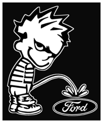 5"x6" Calvin Peeing On Ford