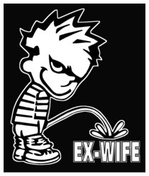 5"x6" Calvin Peeing On Ex-Wife