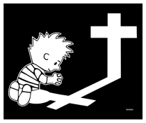 5"x6" Calvin Praying At Cross