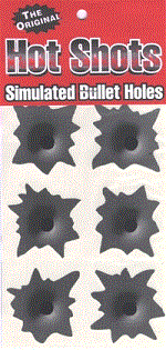 Hot Shot Simulated Bullet Hole Decals For Metal or Plastic