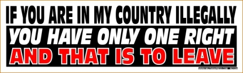 If You Are In My Country Illegally You Have Only One Right- And That Is To Leave