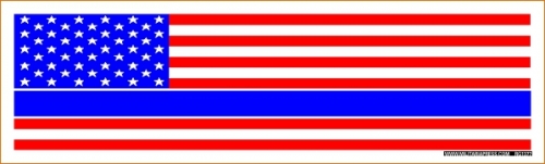 United States Flag With Blue Line