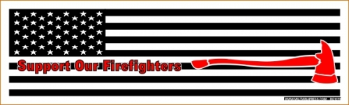 Red Line on United States Flag - Honor Our Firefighters
