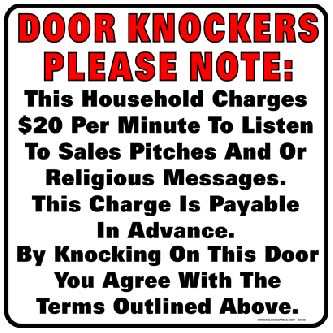 Door Knockers - Please Note